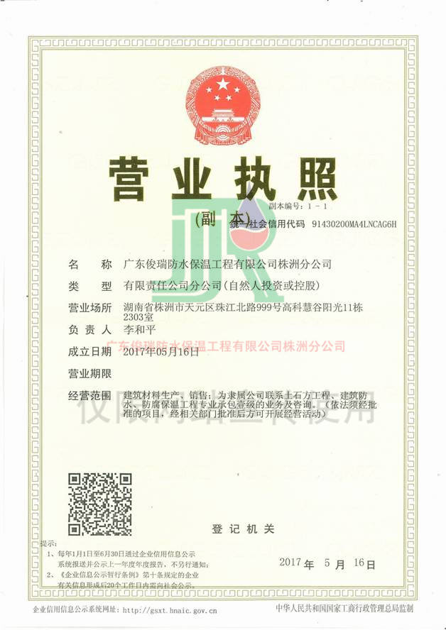 株洲分公司執(zhí)照(圖1)